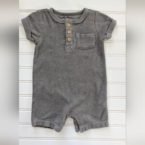 Cozy Charcoal Kids Romper with Button Detail